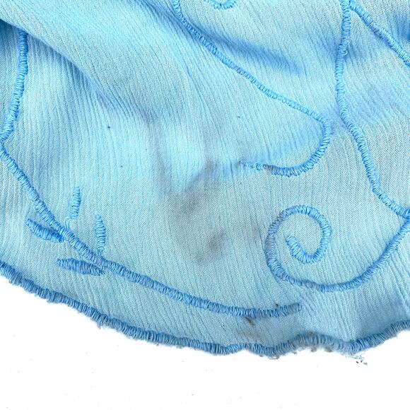 Free People Rosa Maxi Dress Baby Blue 3D Flowers Strapless Fairy XS Small - Picture 11 of 12